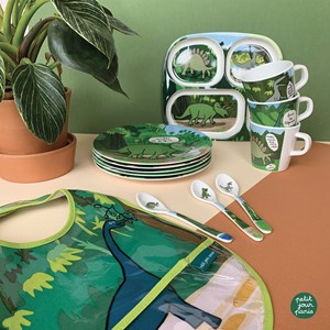 Assiette plateau à compartiments dinosa