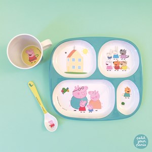 Assiette plateau à compartiments peppa