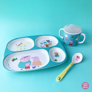 Assiette plateau à compartiments peppa