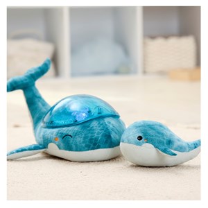 Veilleuse tranquil whale family bleue