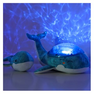 Veilleuse tranquil whale family bleue