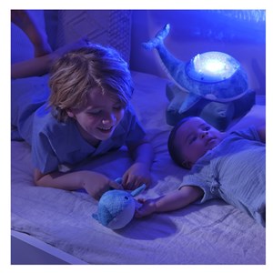 Veilleuse tranquil whale family bleue