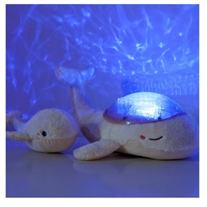 Veilleuse tranquil whale family blanche