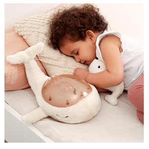 Veilleuse tranquil whale family blanche