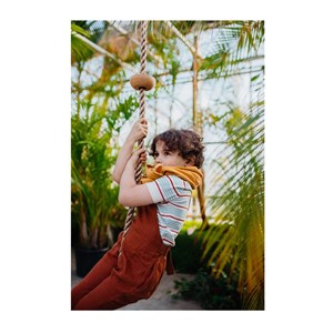 Corde à grimper avec marches en bois