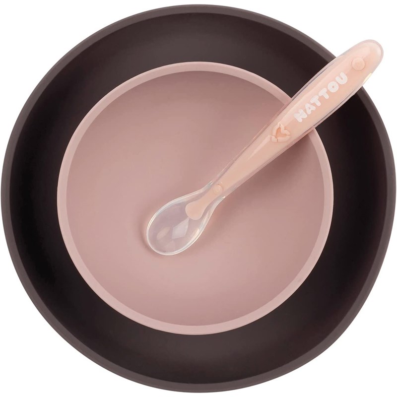 Set repas en silicone rose