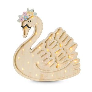 Lampe veilleuse cygne bois naturel
