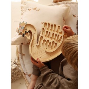 Lampe veilleuse cygne bois naturel