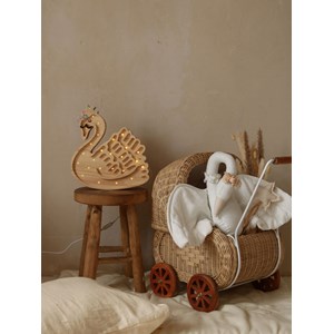 Lampe veilleuse cygne bois naturel