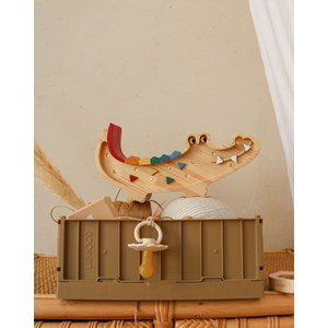 Petite lampe veilleuse crocodile bois na