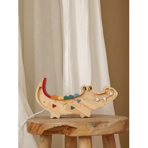Petite lampe veilleuse crocodile bois na