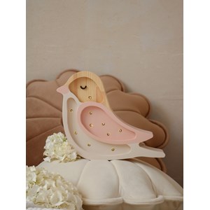 Lampe veilleuse oiseau fraise crème