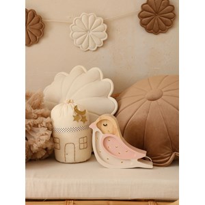 Lampe veilleuse oiseau fraise crème