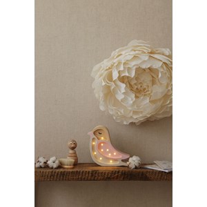 Lampe veilleuse oiseau fraise crème