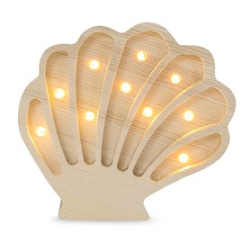 Lampe veilleuse coquillage bois côtier