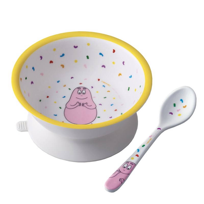 Bol ventouse avec cuillère barbapapa