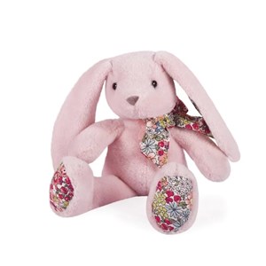 Peluche lapin rose tendre 25 cm