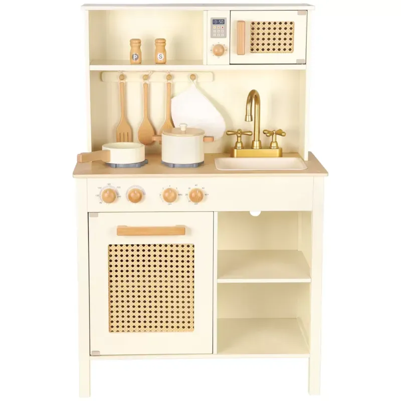 Cuisine en bois et rotin (New Classic Toys) - Image 1