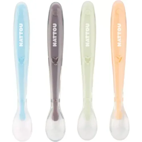 Nattou - Set 4 cuillères en silicone
