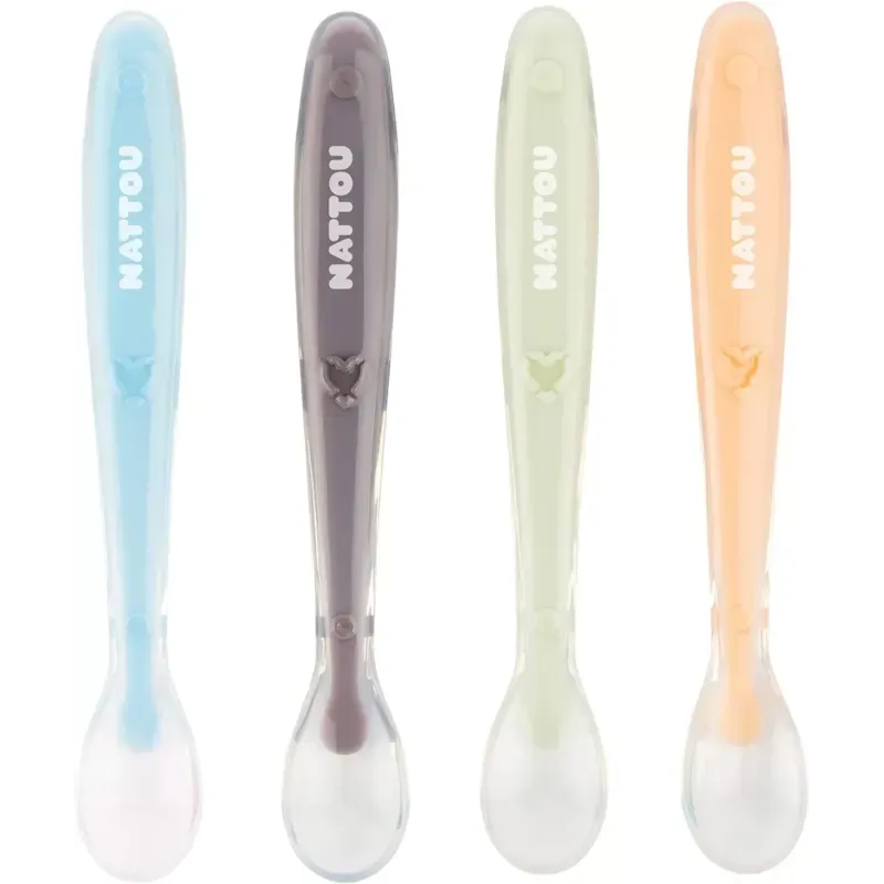 Set 4 cuillères en silicone (Nattou) - Couverture