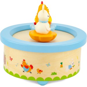 Boite à musique poule et lapin