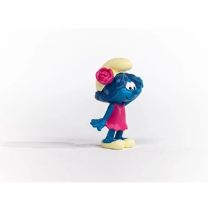 Figurine schtroumpfette avec une fleur