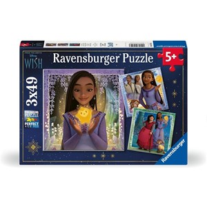 Puzzle asha disney wish 3x49 pcs