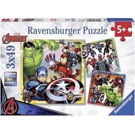 Puzzle les puissants avengers 3x49 pcs