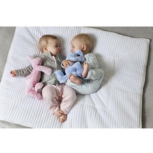 Doudou peluche lapin bleu rivoli 26 cm