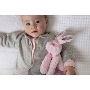 Doudou peluche lapin rose rivoli 26 cm