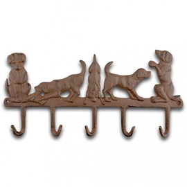 Patere en fonte 5 crochets chiens