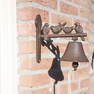 Cloche de porte en fonte oiseaux