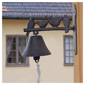 Cloche de porte en fonte oiseaux