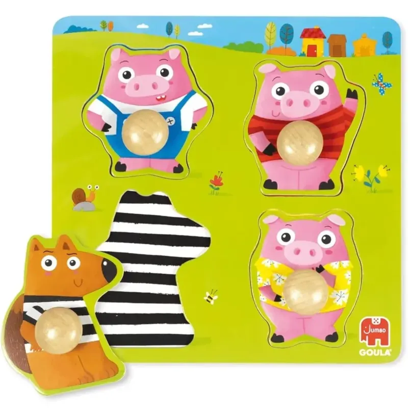 Puzzle les 3 petits cochons (Goula) - Image 1