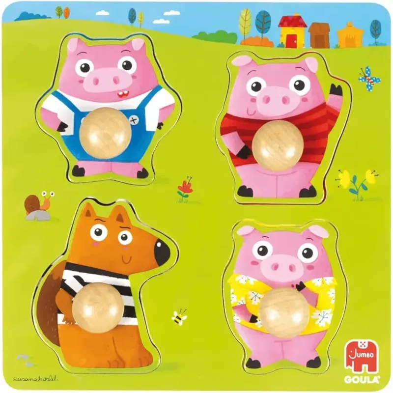 Puzzle les 3 petits cochons (Goula) - Image 2