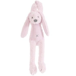 Peluche musicale lapin richie rose pâle