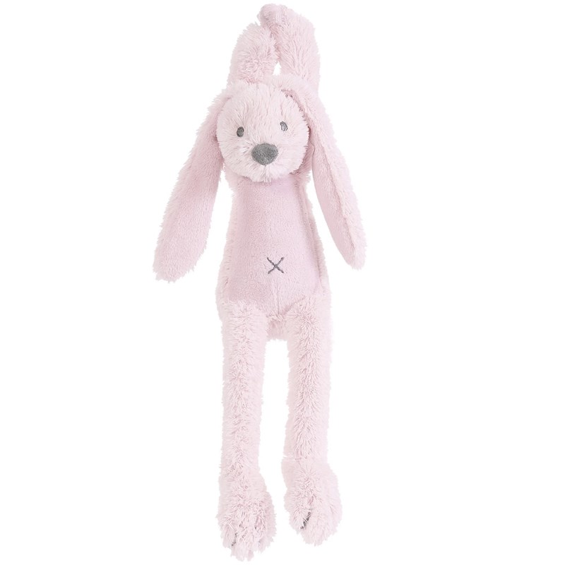 Peluche musicale lapin richie rose pâle