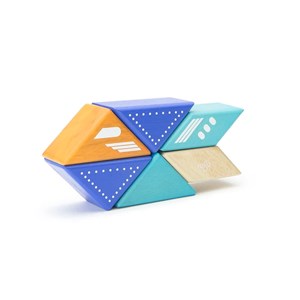 6 blocs en bois magnétiques - avion à