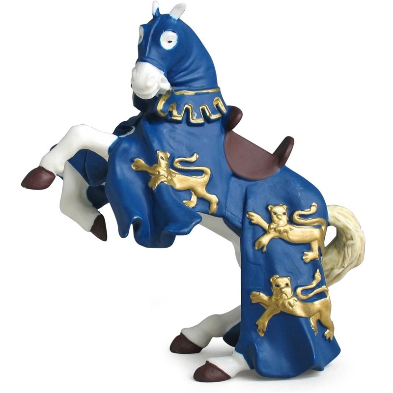 Figurine cheval du roi richard bleu
