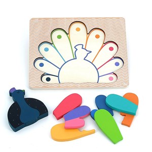 Puzzle encastrement paon andy westface