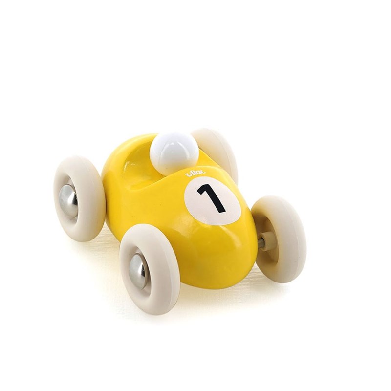 Mini roadster en bois jaune