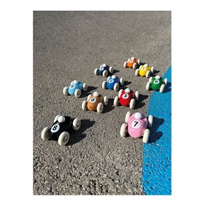 Mini roadster en bois jaune