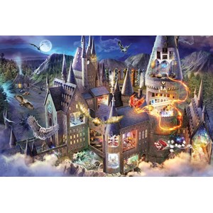 Puzzle vue sur le château poudlard 3000