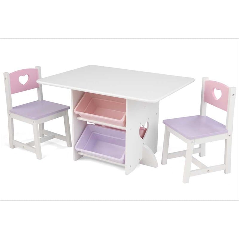 KidKraft - Table et 2 chaises enfants blanches