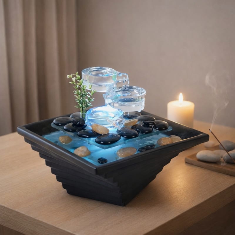 Fontaine en céramique et verre himalaya (Zen Light) - Image 2