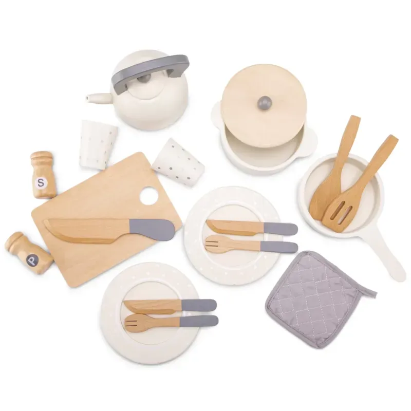 Dinette blanche en bois (New Classic Toys) - Image 1