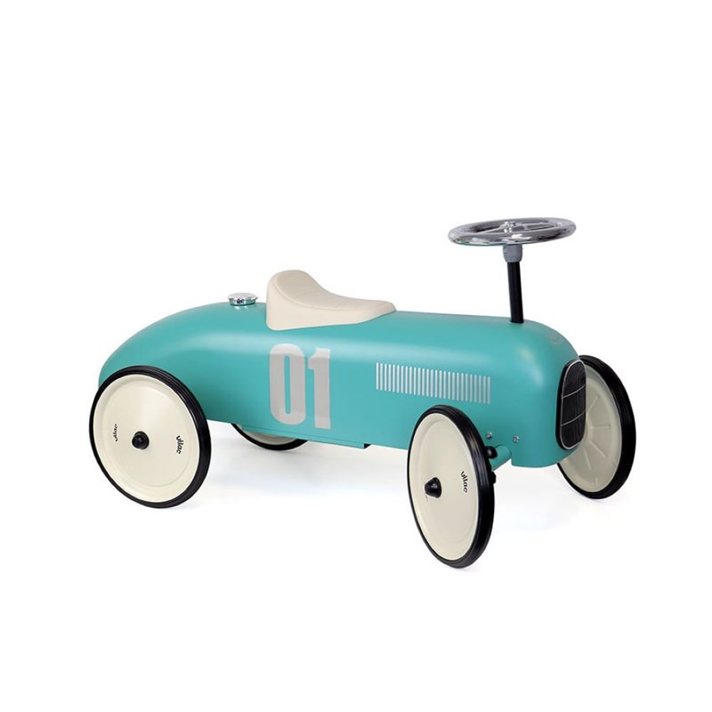 Porteur voiture vintage bleu aqua