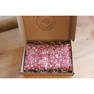 Petite bouillotte -fleurs craie marsala