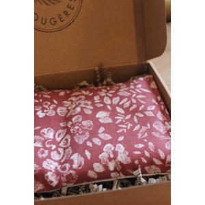 Petite bouillotte -fleurs craie marsala