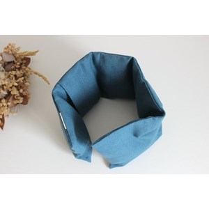 Bouillotte cervicales lin bleu pétrole
